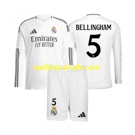 Maillot de Foot Real Madrid Jude Bellingham 5 Domicile 2024-25 Manches Longues - Enfant
